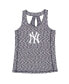 Women's Navy New York Yankees Space Dye Keyhole Back Tank Top