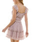 ფოტო #1 პროდუქტის Juniors' Printed V-Neck Ruffle-Trim Fit & Flare Dress