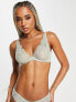 Hunkemoller Bliss lace non padded plunge bra in green