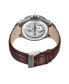 ფოტო #3 პროდუქტის Men's Automatic Brown Genuine Leather Watch 43mm