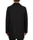 Men's Coat with Faux-Leather Trim