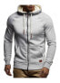 ფოტო #1 პროდუქტის Men's Slimfit Hooded Jacket | Modern Stylish Fullzip Longsleeve Hoodie Sweatshirt | Brown | S-Size