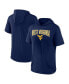 Фото #1 товара Men's Navy West Virginia Mountaineers Outline Lower Arch Hoodie T-shirt
