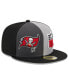 ფოტო #1 პროდუქტის Men's Gray, Black Tampa Bay Buccaneers 2023 Sideline 59FIFTY Fitted Hat