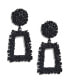 ფოტო #1 პროდუქტის Women's Black Textured Geometric Drop Earrings