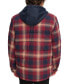 ფოტო #2 პროდუქტის Men's Cotton Quilted Shirt Jacket with Fleece Hood