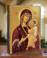Фото #2 товара Virgin Mary Icon Gold-Tone Plated Wooden Block, 8" x 6"