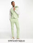 Фото #1 товара ASOS DESIGN wedding super skinny wool mix puppytooth waistcoat in sage green