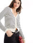 Фото #1 товара Stradivarius cardigan in vanilla stripe