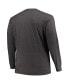 ფოტო #2 პროდუქტის Men's Heather Charcoal Distressed Cincinnati Bengals Big and Tall Throwback Long Sleeve T-shirt