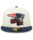 Фото #3 товара Men's Cream, Navy New England Patriots 2022 Sideline 59FIFTY Fitted Hat