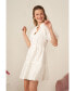 ფოტო #5 პროდუქტის Women's Lace Babydoll Puff Sleeve Tiered Dress