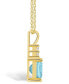 ფოტო #3 პროდუქტის Aquamarine (2 Ct. T.W.) and Diamond (1/10 Ct. T.W.) Pendant Necklace in 14K Yellow Gold