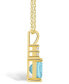 Фото #3 товара Aquamarine (2 Ct. T.W.) and Diamond (1/10 Ct. T.W.) Pendant Necklace in 14K Yellow Gold