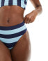 Фото #4 товара Nike Swimming Statement Stripe hipster bikini bottoms in midnight navy