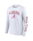 Фото #2 товара Men's White Alabama Crimson Tide Distressed Arch Over Logo Long Sleeve T-shirt