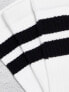 Фото #5 товара Weekday 3-pack stripe sport socks in white with black stripe