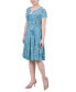 Women's Short Sleeve Jacquard Knit Seamed Dress