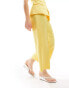 Mango linen mix co-ord tailored trousers in yellow