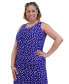 ფოტო #3 პროდუქტის Women's Dot-Print Pleated-Neck Sleeveless Top