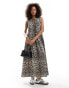 Фото #2 товара ASOS DESIGN tie front maxi dress in animal print