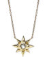 ფოტო #1 პროდუქტის White Topaz (1/10 ct. t.w.) Star Pendant Necklace in 14k Gold, 16" + 1" extender