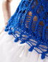 Фото #4 товара Stradivarius crochet top with tassel hem in blue