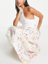 Фото #4 товара ASOS DESIGN full satin prom maxi skirt in floral print