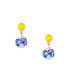 Blue and Yellow Ceramic Bead Drop Earrings