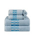 Фото #1 товара Larissa Geometric Embroidered Jacquard Border Cotton 4-Pc. Bath Towel Set