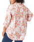 Фото #2 товара Plus Size Floral-Print Roll-Tab Amanda Shirt