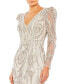 Фото #2 товара Women's Embellished Puff Sleeve V Neck Gown