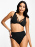 Фото #1 товара Wolf & Whistle Exclusive Fuller Bust mix & match high waist bikini bottom in black mesh