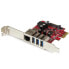 Фото #2 товара StarTech.com 3-Port PCI Express USB 3.0 Card + Gigabit Ethernet - Internal - Wired - PCI Express - Ethernet - 5000 Mbit/s - Metallic - Red