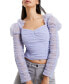 ფოტო #1 პროდუქტის Women's Edrea Long-Sleeve Tulle Top