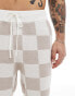 The Couture Club co-ord knitted checkerboard shorts in off white