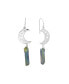 Aurora Borealis or Mystic Quartz Silver Plated Half Moon Drop Earrings