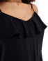 ONLY frilled tie front playsuit in black Черный, S - EU 36 - фото #2