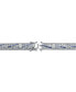 ფოტო #3 პროდუქტის Sterling Silver Clear and Blue Cubic Zirconia Link Bracelet