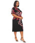 ფოტო #3 პროდუქტის Plus Size Printed Short-Sleeve Midi Dress