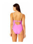 ფოტო #2 პროდუქტის Women's Solid Piped Keyhole One Piece Swimsuit