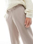 ASOS DESIGN smart wide leg trousers in stone