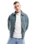 Bershka boxy fit denim washed jacket in grey