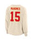 Фото #2 товара Branded Women's Patrick Mahomes Oatmeal Kansas City Chiefs Plus Size Name Number Crew Pullover Sweatshirt
