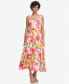 Фото #1 товара Plus Size Sleeveless Faux-Wrap Midi Dress