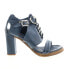 Фото #1 товара A.S.98 Bray A85005-101 Womens Blue Leather Hook & Loop Block Heels Shoes 9.5