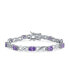 Фото #1 товара 9CT Violet Purple Oval CZ Alternating Infinity Tennis Bracelet For Women For Sterling Silver 7 Inch