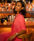 Фото #5 товара Women's Linen-Blend Notched-Collar Single-Button Blazer
