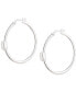 ფოტო #4 პროდუქტის Cubic Zirconia Polished Medium Hoop Earrings in Sterling Silver, 1.52"