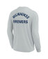 Фото #4 товара Men's and Women's Gray Milwaukee Brewers Super Soft Long Sleeve T-shirt